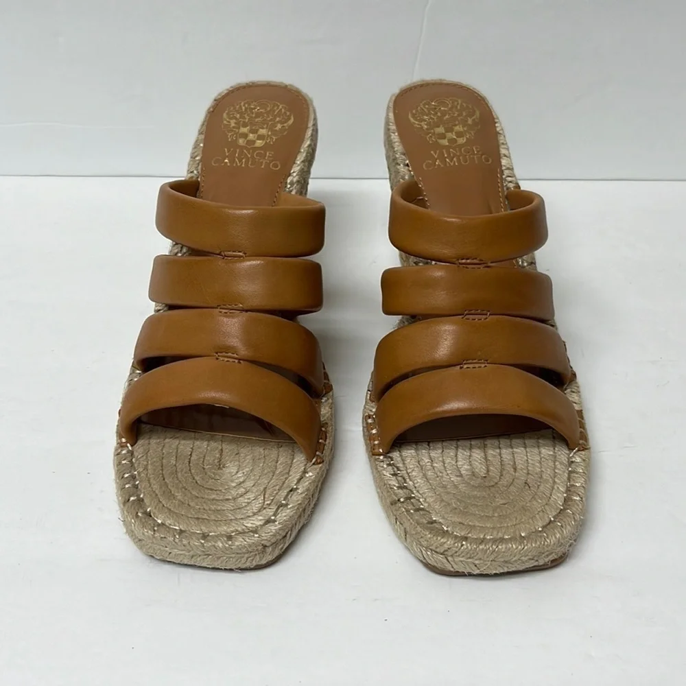 VINCE Camuto Women's Molisana Espadrille Wedge Sandal light cognac super soft